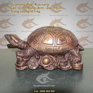 Rùa đồng giả cổ quy rùa phong thủy dài 12cm