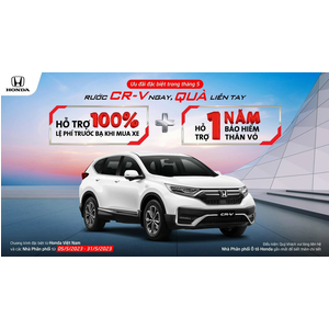 “Rước CR-V ngay, Quà liền tay” Nhận ngay hỗ trợ 100% thuế trước bạ và một năm bảo hiểm thân vỏ cùng nhiều quà tặng hấp dẫn khi mua Honda CR-V