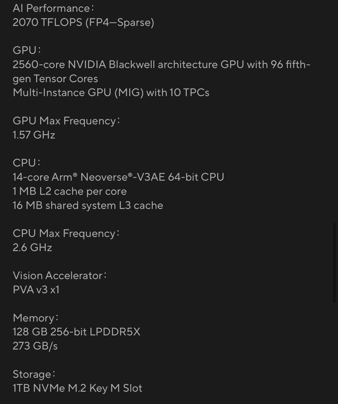 Máy tính AI NVIDIA Jetson AGX Thor Developer Kit, Blackwell GPU 2070 FP4 TFLOPS, 128 GB LPDD