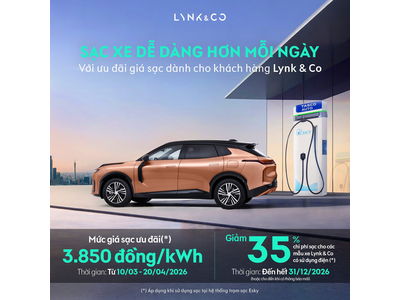 SẠC XE DỄ DÀNG HƠN VỚI ƯU ĐÃI SẠC ĐIỆN DÀNH CHO KHÁCH HÀNG LYNK & CO