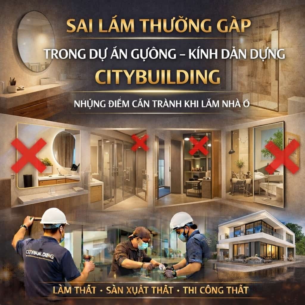 SAI LẦM THƯỜNG GẶP TRONG DỰ ÁN GƯƠNG KÍNH DÂN DỤNG CITYBUILDING NHỮNG ĐIỂM CẦN TRÁNH KHI LÀM NHÀ Ở