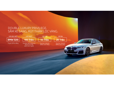 Sắm xe sang, rút thăm lộc vàng” cùng ưu đãi tương đương 100% phí trước bạ khi mua xe BMW.