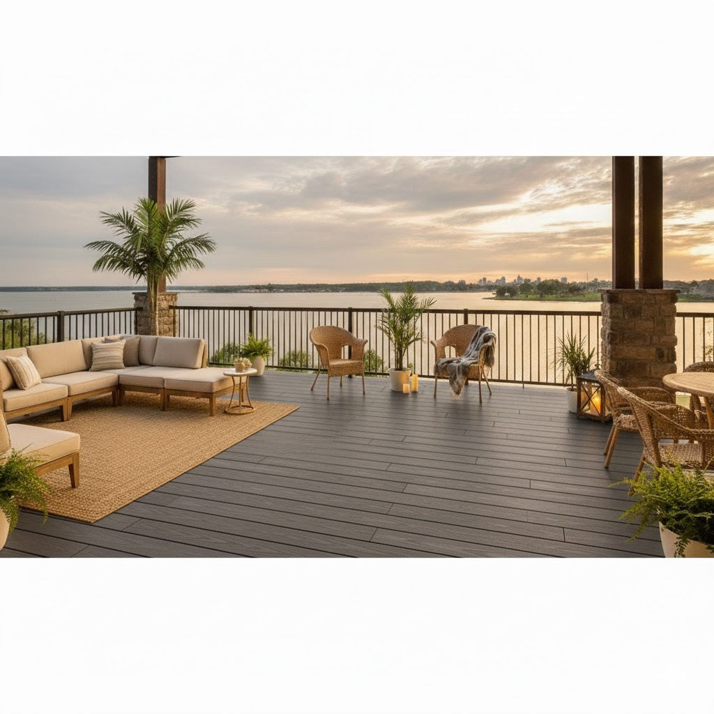 Sàn gỗ ngoài trời CEX-D140H24 - Dòng 2 lớp cao cấp LỖ TRÒN NHỎ