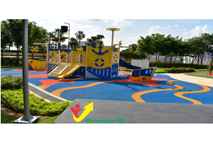 THI CÔNG SÀN CAO SU EPDM KHU VUI CHƠI TRẺ EM, SÂN TRƯỜNG