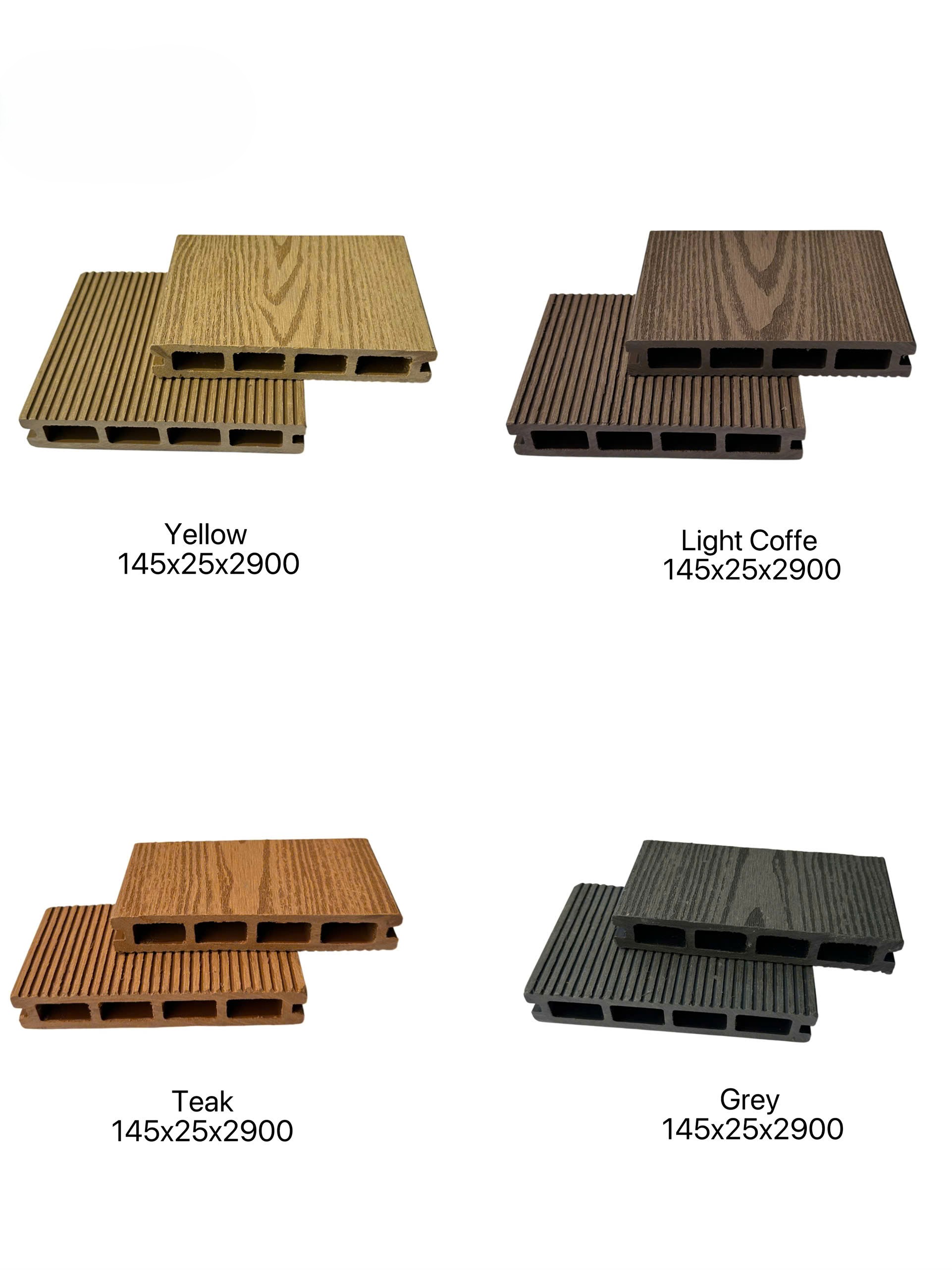 Sàn gỗ ngoài trời CEX-D145H25 - Dòng lỗ vuông 3D/2D