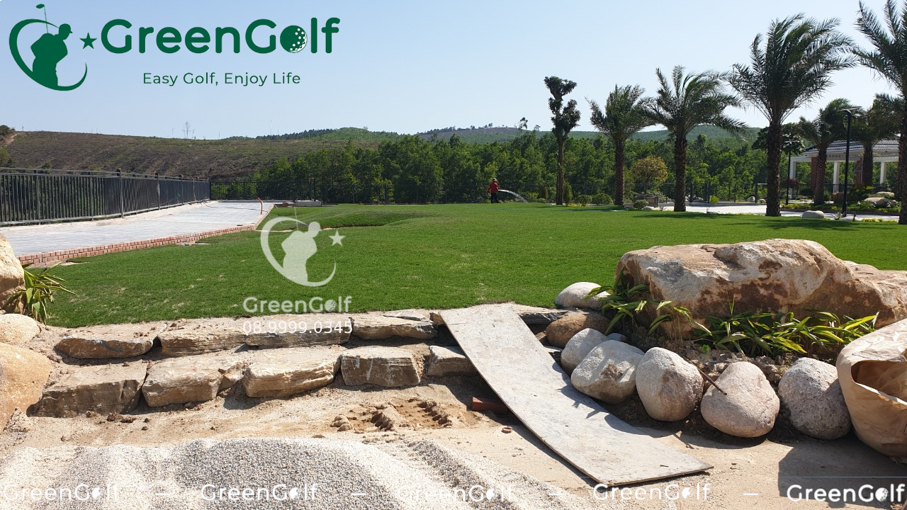Sân Tập Golf Hạ Long, Thi Công Cỏ Golf Thật