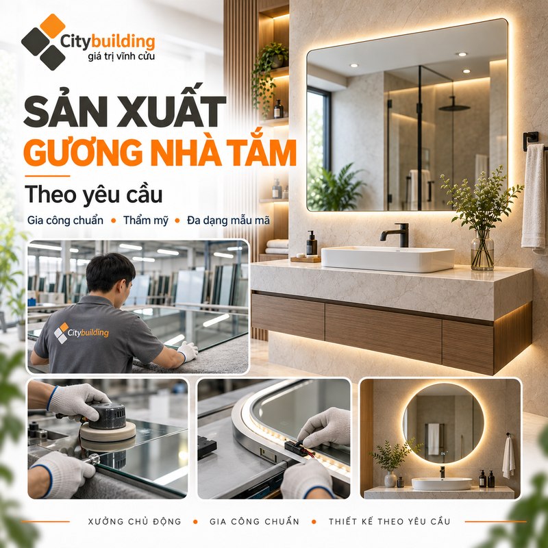 Sản xuất gương nhà tắm theo yêu cầu tại Citybuilding