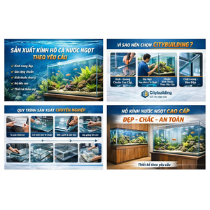 SẢN XUẤT KÍNH HỒ CÁ NƯỚC NGỌT THEO YÊU CẦU – XƯỞNG GIA CÔNG CHUẨN KẾT CẤU CITYBUILDING