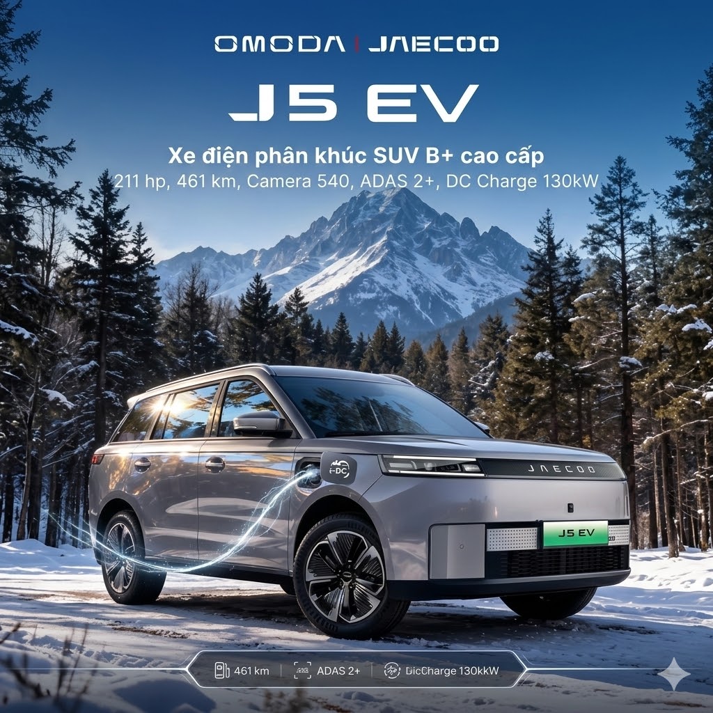 Sắp Nóng Phân Khúc SUV B+: Jaecoo J5 Lắp Ráp Hưng Yên 2026 – Xe Điện, Hybrid, Giá Mềm!
