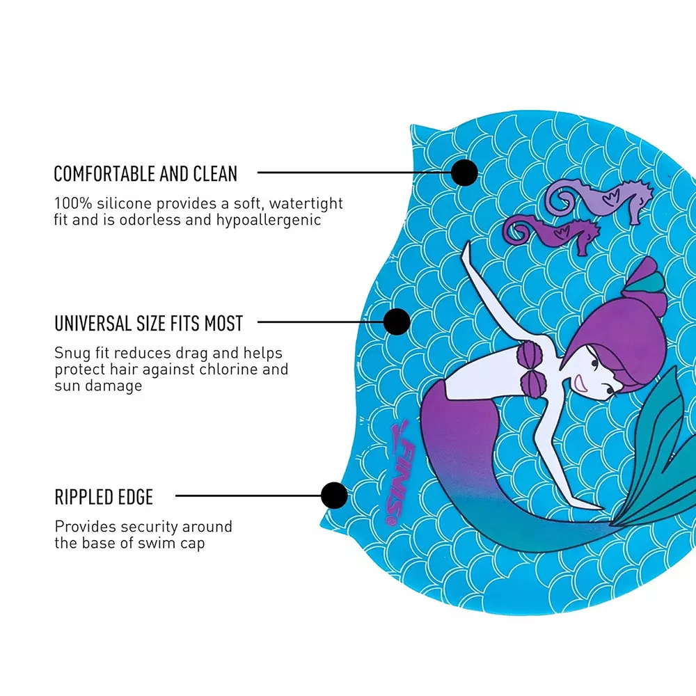 NÓN BƠI SILICONE TRẺ EM FINIS MERMAID