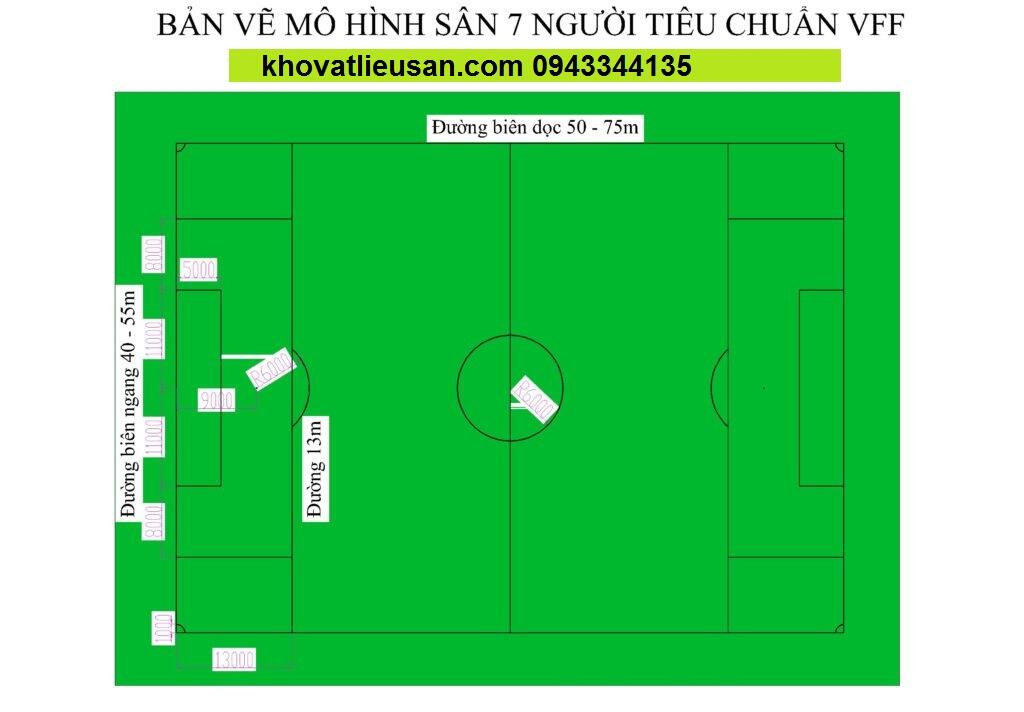 thảm cỏ nhân tạo sân 7 người