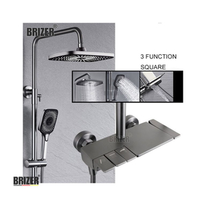 Sen Cây Tắm Đứng Dạng Phím Đồng Thau Phủ PVD Xám Ghi Brizer