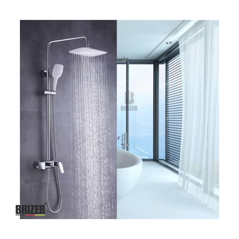 Sen Tắm Đứng Nóng Lạnh Đồng Mạ Platinum Cao Cấp Brizer