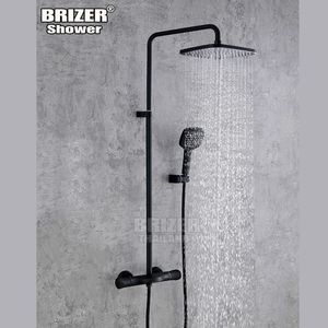 Sen Tắm Đứng Nóng Lạnh Đồng Thau Sơn Tĩnh Điện Núm Vặn Tăng Chỉnh Nhiệt Độ Brizer