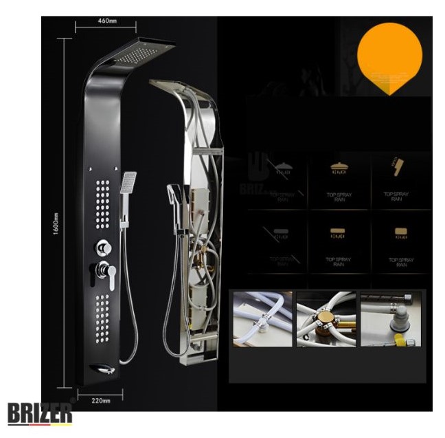 Sen Tắm Đứng Thuyền Massage Inox 304 Brizer