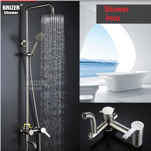 Sen Tắm Nóng Lạnh Tròn Củ Lệch Inox Brizer
