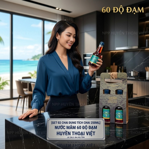 [KHÔNG XỐP] Hộp quà Hạnh Phúc 60N (Nước mắm Hạnh Phúc 60 độ đạm - 2 chai 250 ml)
