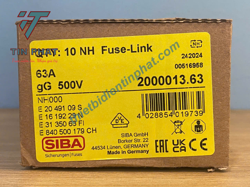 CẦU CHÌ SIBA 2000013.63 500V 63A