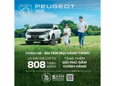 MÙA HÈ NÀY CÙNG PEUGEOT 3008 - AN TÂM TRÊN MỌI HÀNH TRÌNH