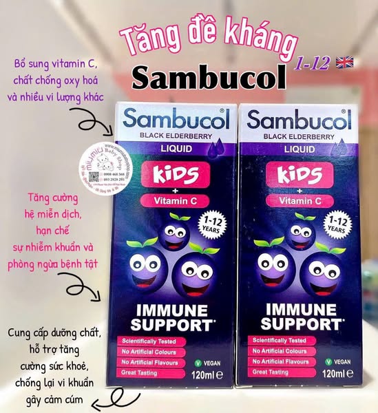Sambucol tăng dề kháng 1-12 tuổi