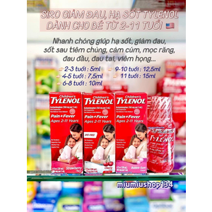 Siro Tylenol Vị Dâu 120ml- hàng nội địa Mỹ 🇺🇸