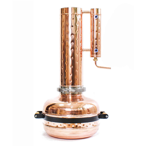 Bộ chưng cất tinh dầu bằng hơi nước nồi đun 20 lít, cột chứa 8 lít, chất liệu đồng đỏ - Ukraine