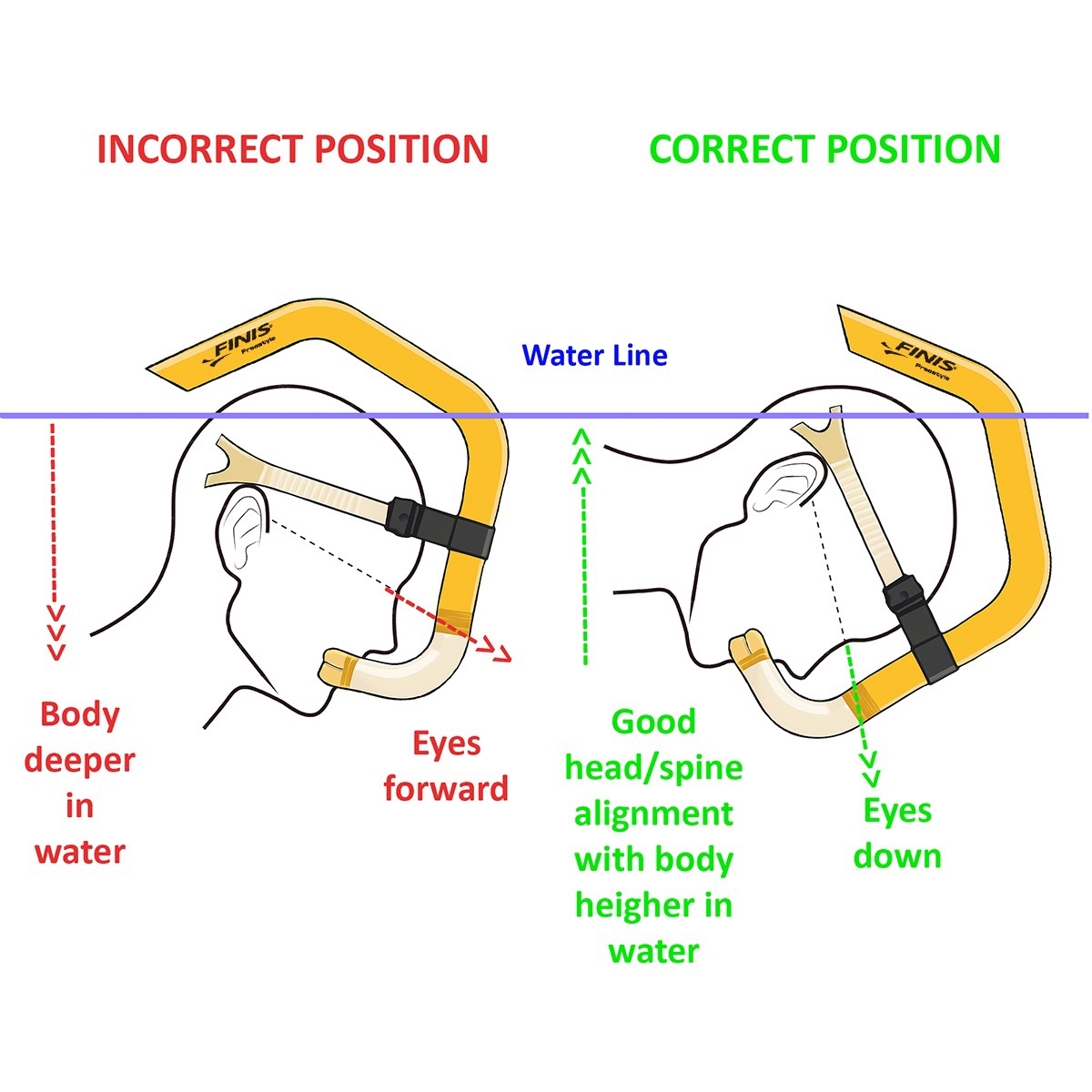 ỐNG THỞ TẬP LUYỆN KỶ THUẬT BƠI SẢI FINIS (FREESTYLE SNORKEL)