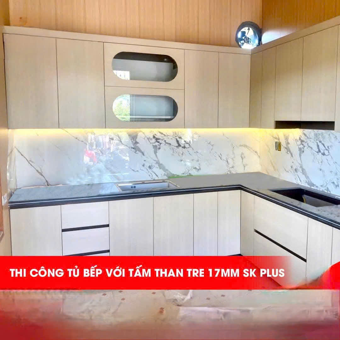 Tấm ốp sợi than tre SK PHỦ PET cao cấp 8mm - 17mm ( dùng làm nội thất) TẠI HCM