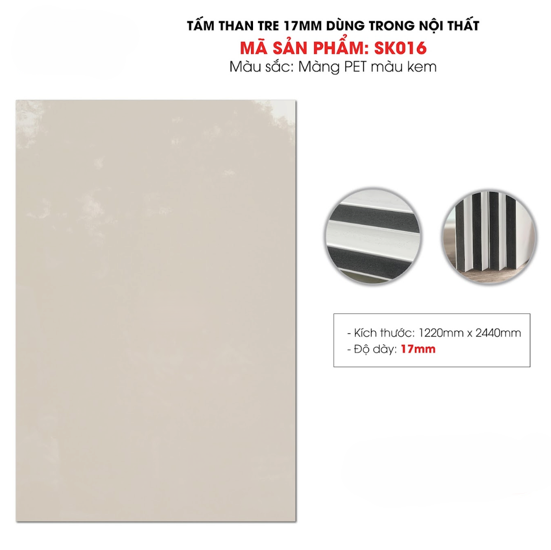Tấm ốp sợi than tre SK PHỦ PET 8mm - 17mm ( dùng làm nội thất) TẠI HCM