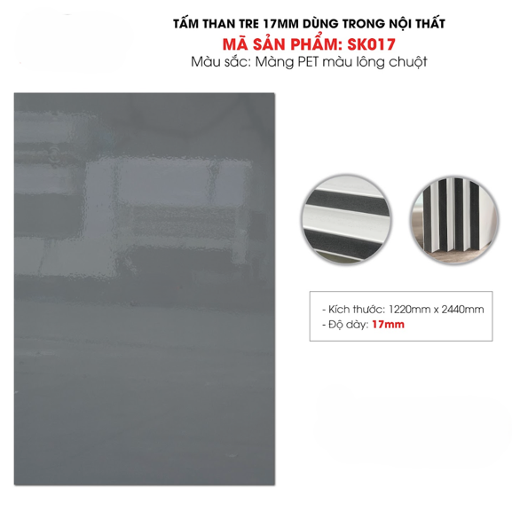 Tấm ốp sợi than tre SK PHỦ PET 8mm - 17mm ( dùng làm nội thất) TẠI HCM