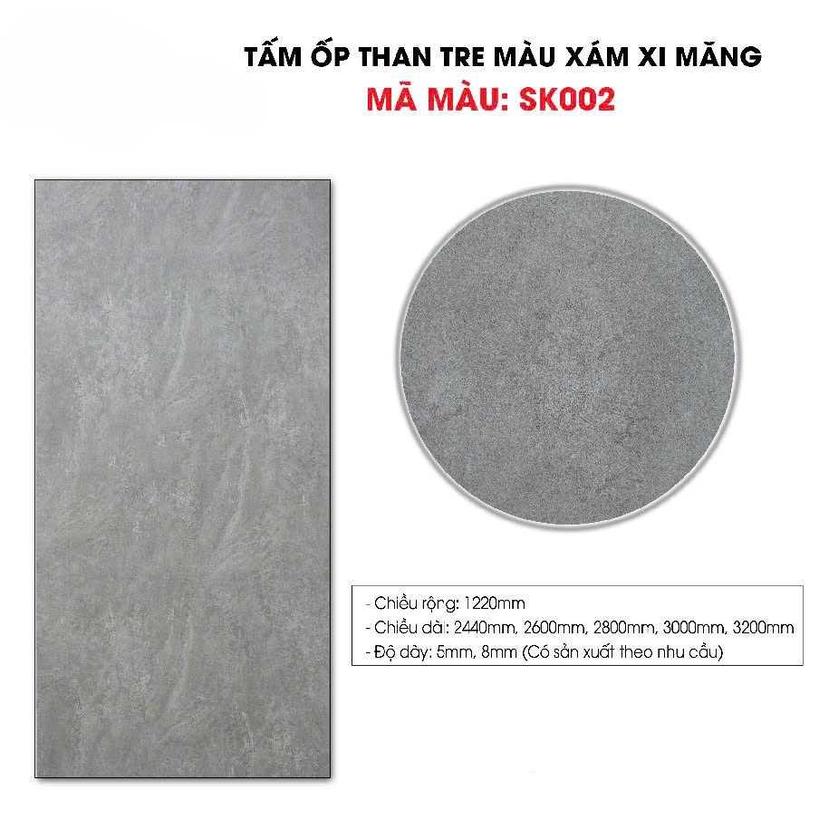 Tấm ốp sợi than tre GREENSK- XI MĂNG 8mm TẠI THANH HOÁ