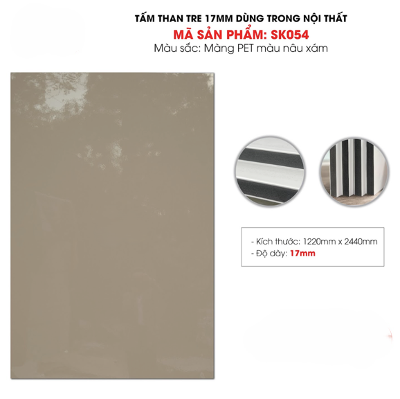 Tấm ốp sợi than tre SK PHỦ PET 8mm - 17mm ( dùng làm nội thất) TẠI HCM
