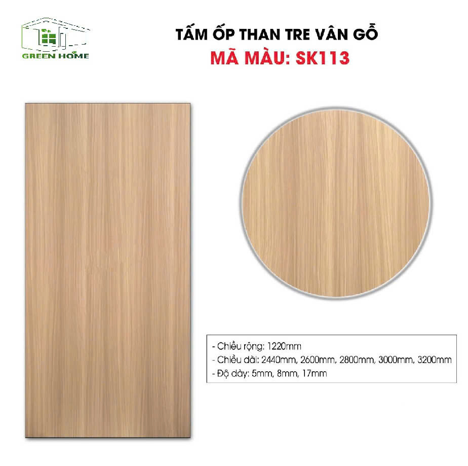 Tấm ốp sợi than tre GREEN- VÂN GỖ 8mm TẠI THANH HOÁ
