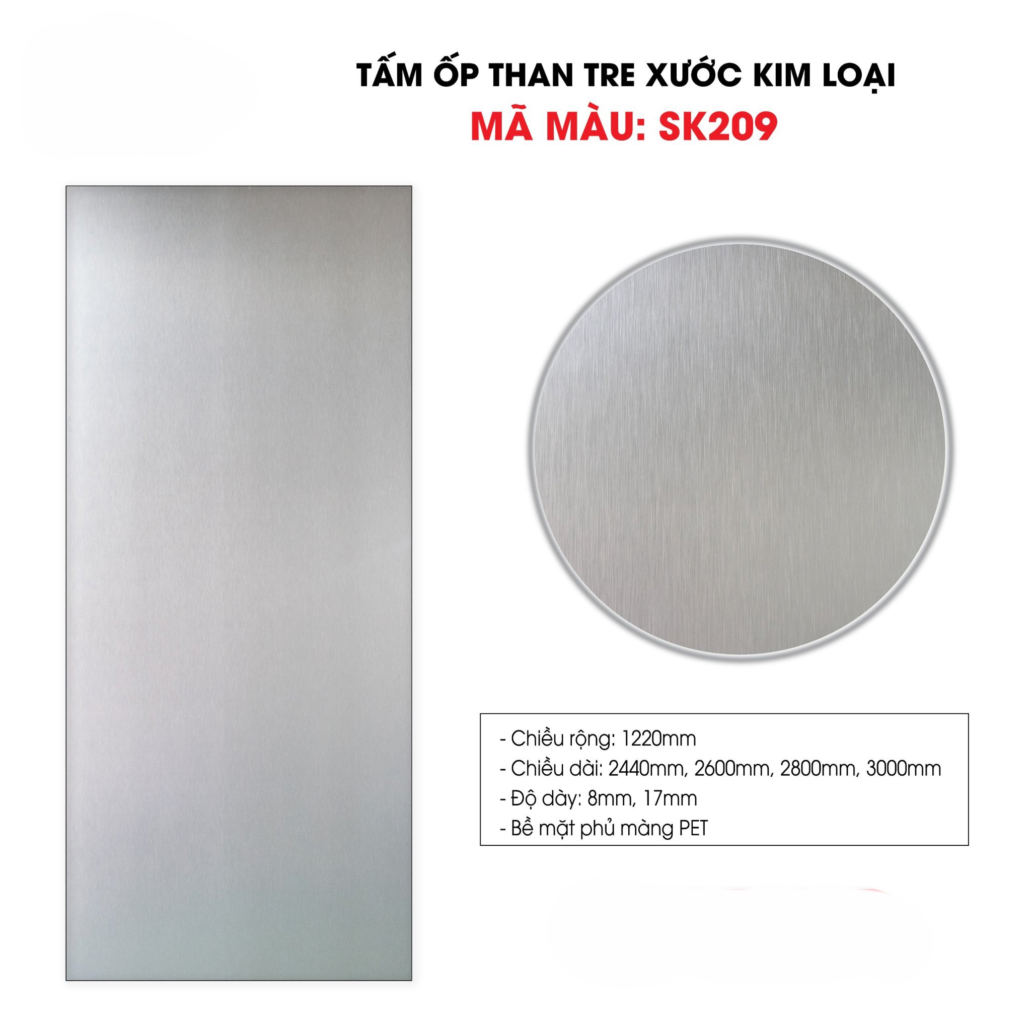 Tấm ốp sợi than tre SK XƯỚC KIM LOẠI 5mm- 8mm TẠI HCM