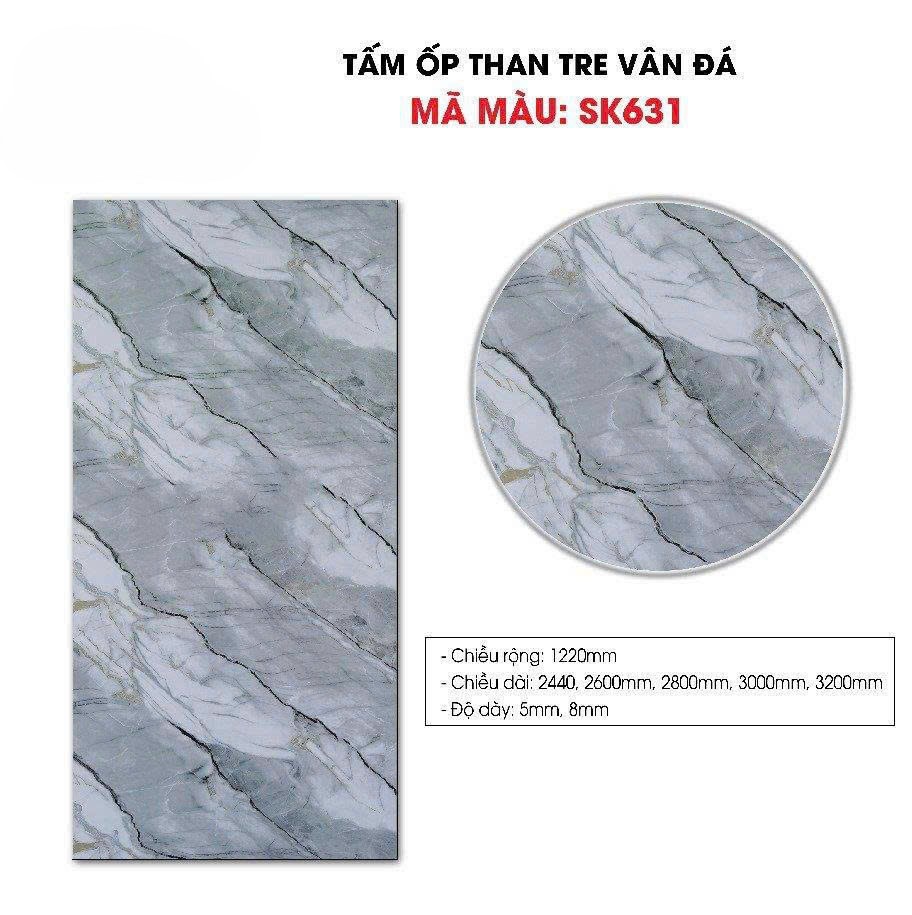 Tấm ốp sợi than tre GREEN- VÂN ĐÁ 8mm TẠI THANH HOÁ