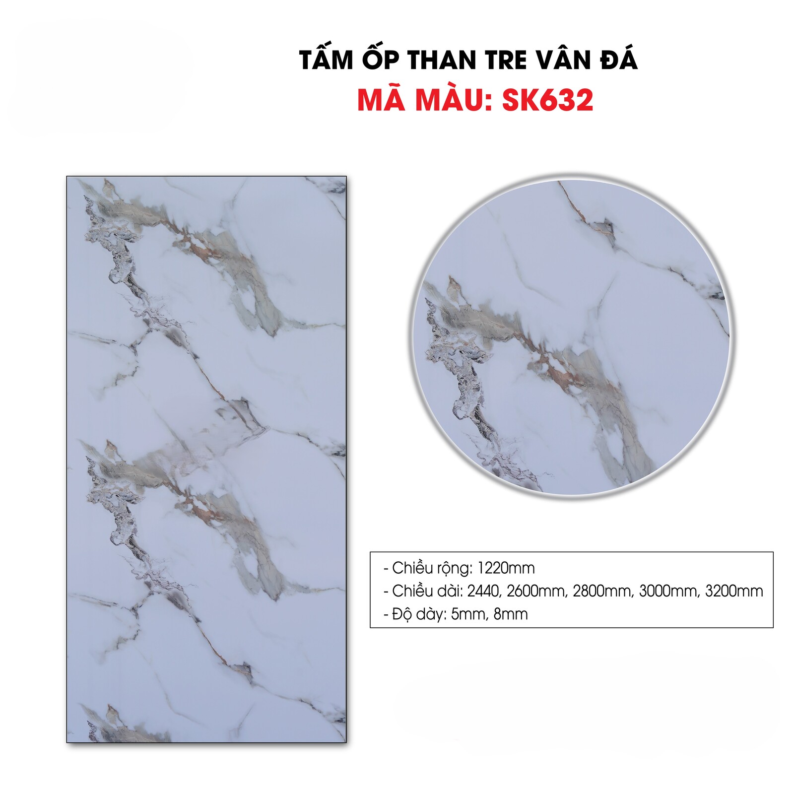 Tấm ốp sợi than tre SK VÂN ĐÁ 5mm- 8mm TẠI HCM