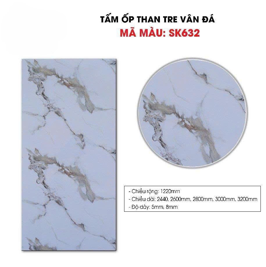 Tấm ốp sợi than tre GREEN- VÂN ĐÁ 8mm TẠI THANH HOÁ