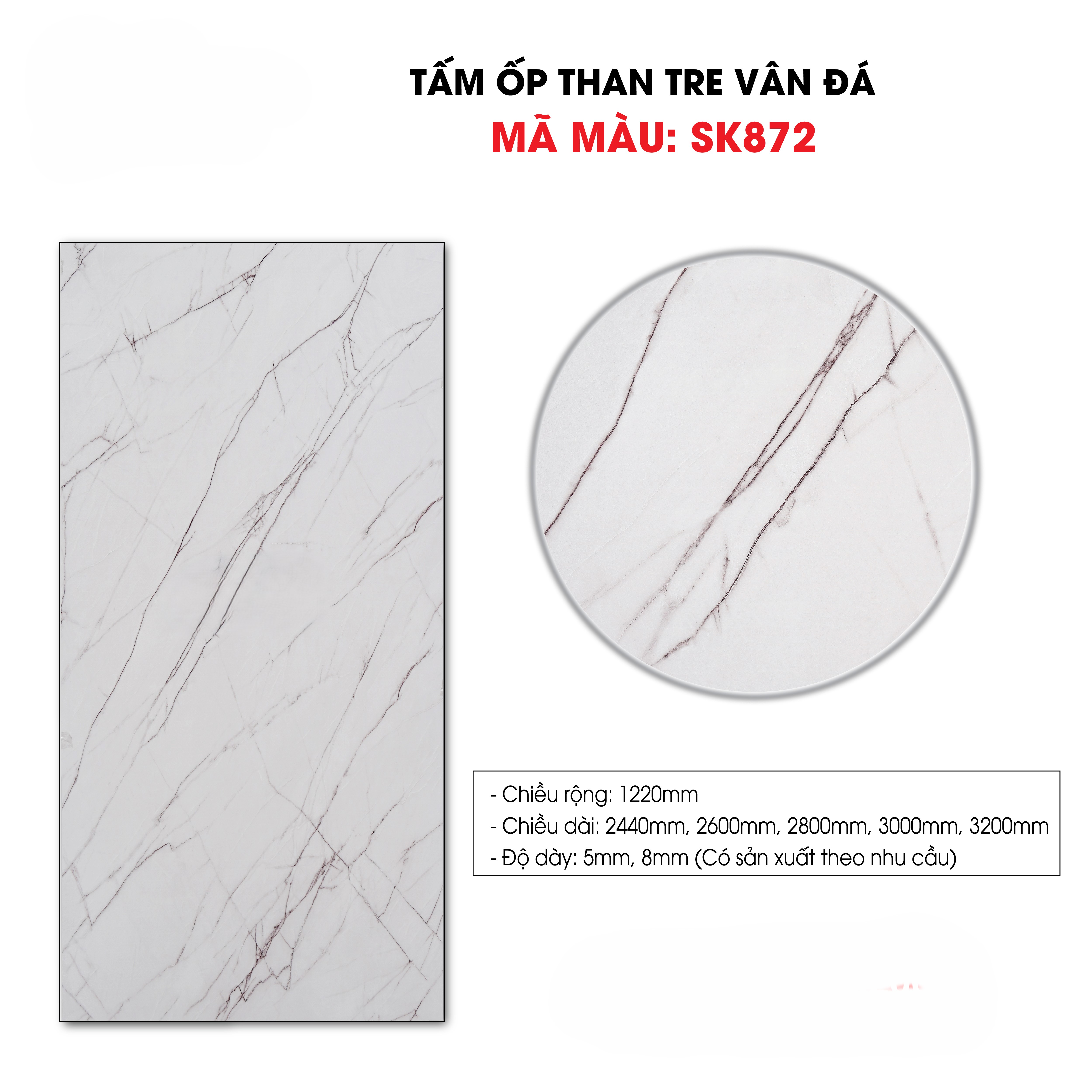 Tấm ốp sợi than tre SK VÂN ĐÁ ĐẶC BIỆT 5mm- 8mm TẠI HCM