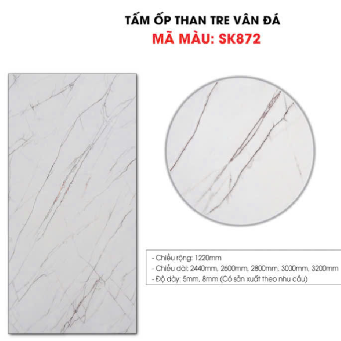 Tấm ốp sợi than tre GREEN- VÂN ĐÁ 8mm TẠI THANH HOÁ