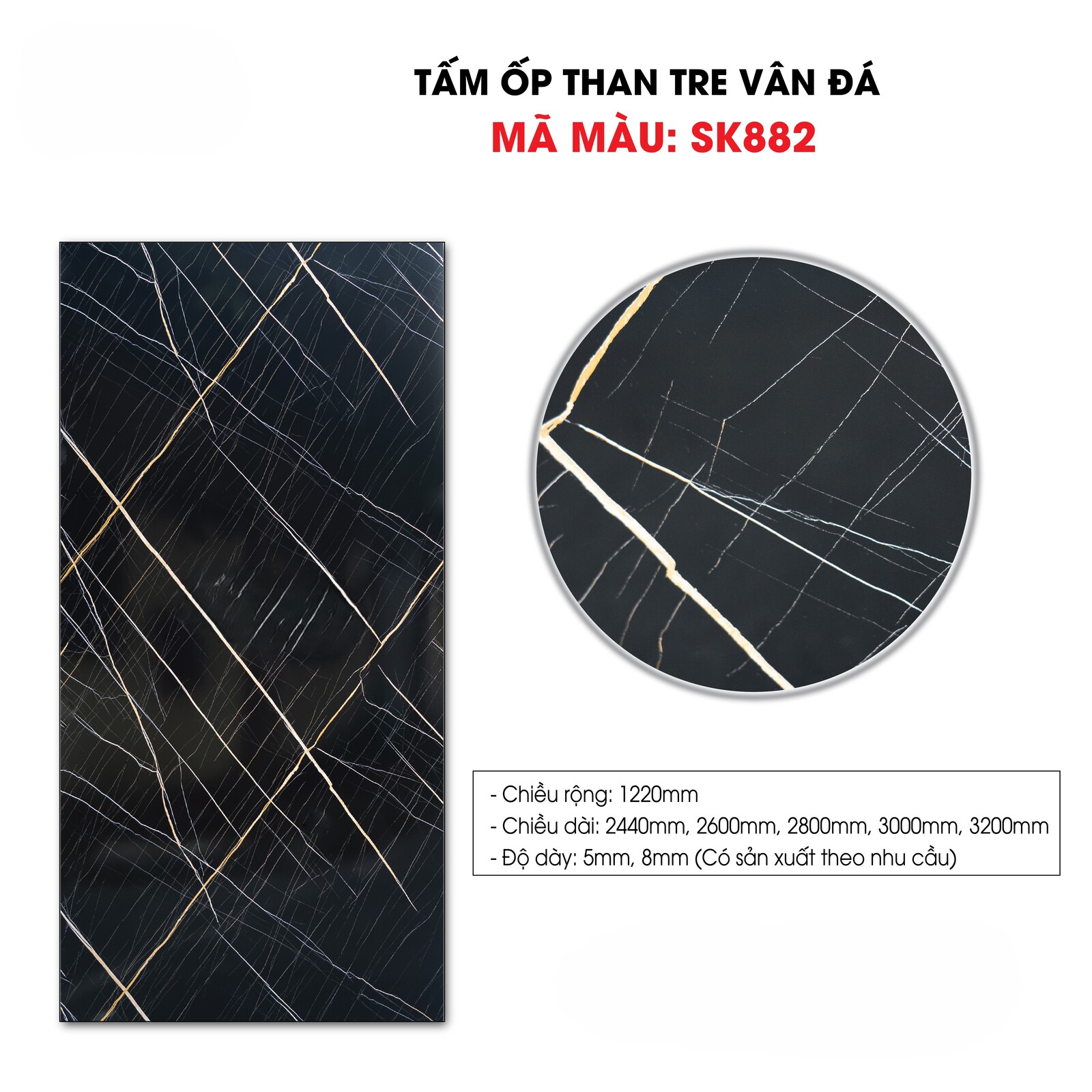 Tấm ốp sợi than tre SK VÂN ĐÁ 5mm- 8mm TẠI HCM