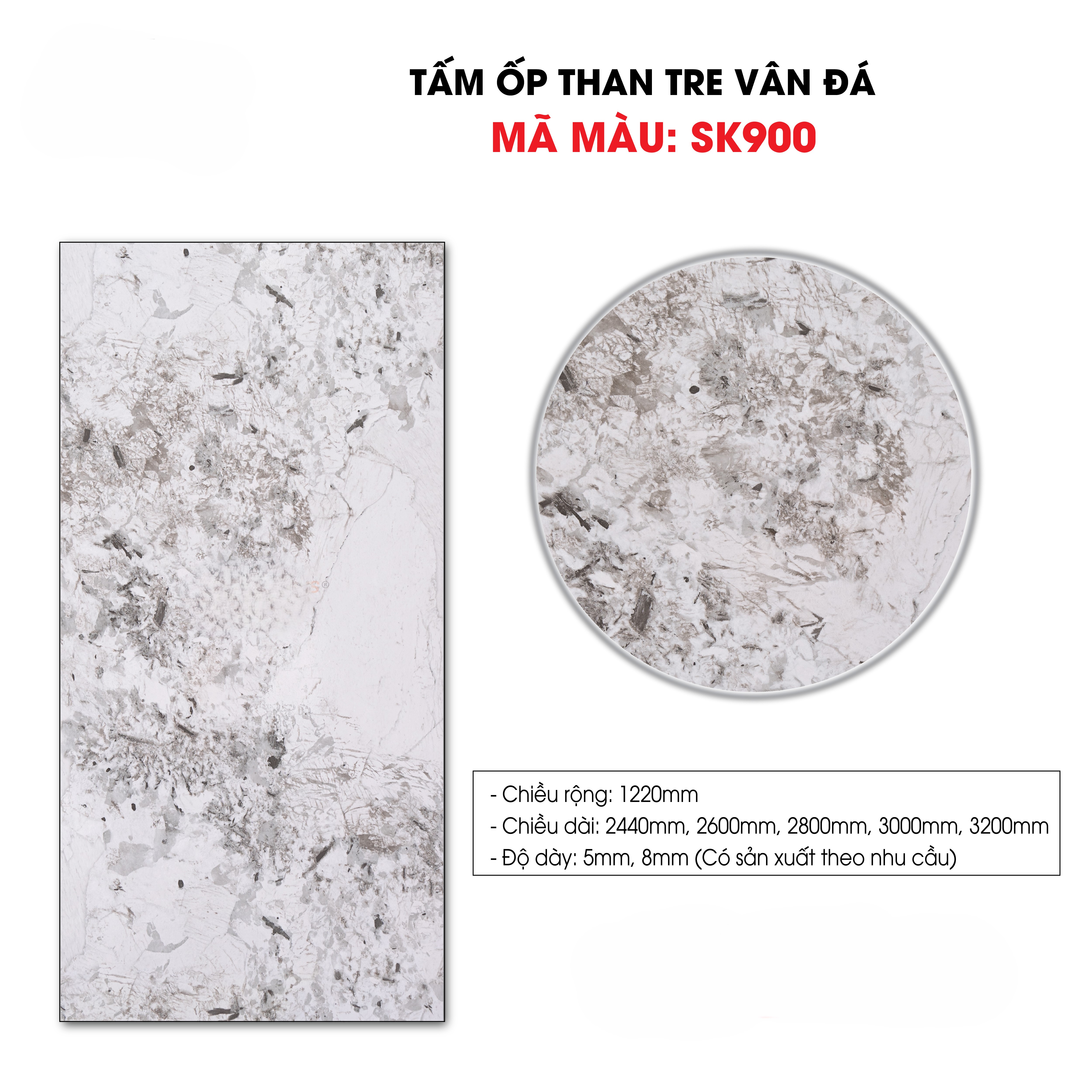 Tấm ốp sợi than tre SK VÂN ĐÁ 5mm- 8mm TẠI HCM