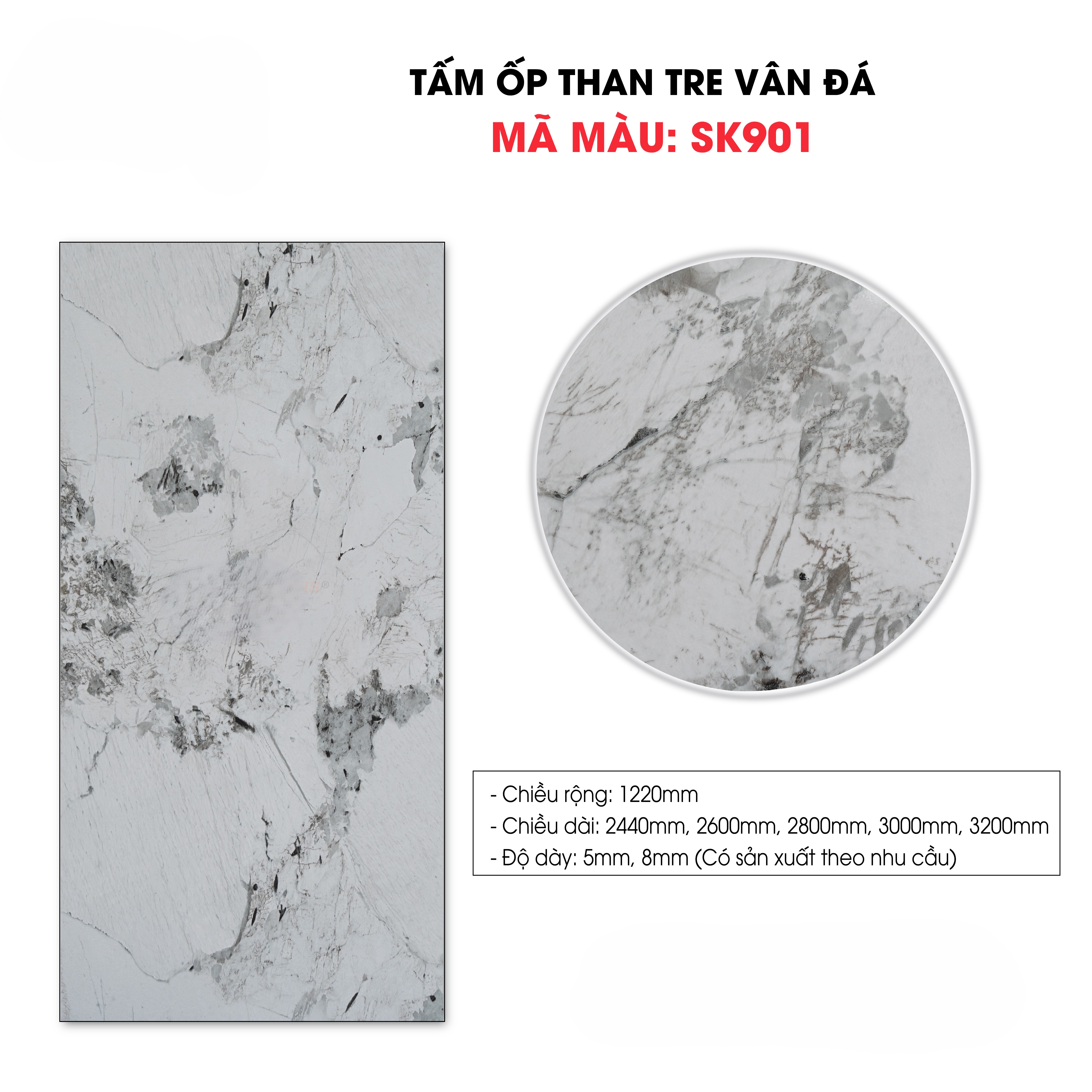 Tấm ốp sợi than tre SK VÂN ĐÁ 5mm- 8mm TẠI HCM