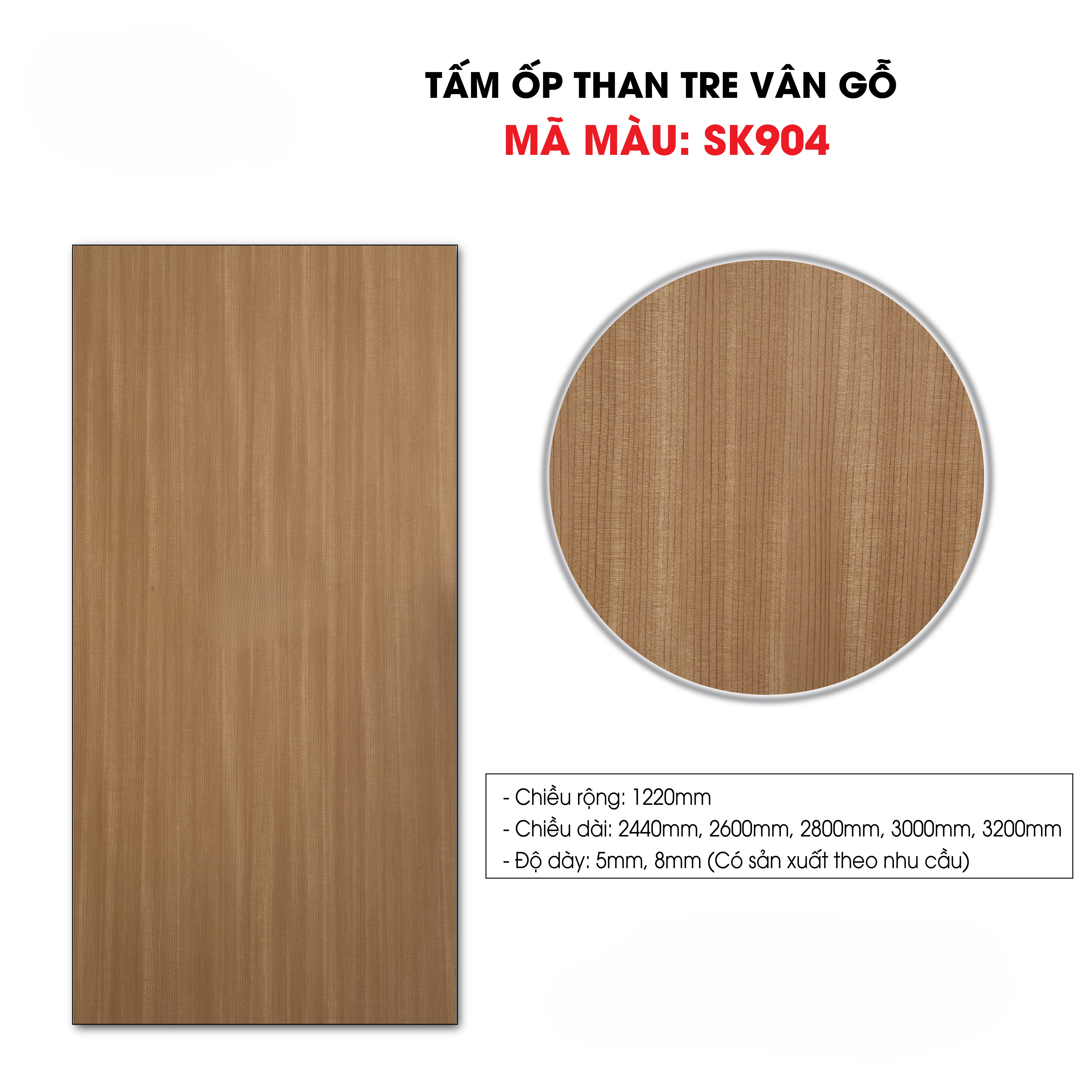 Tấm ốp sợi than tre SK VÂN GỖ 5mm- 8mm TẠI HCM