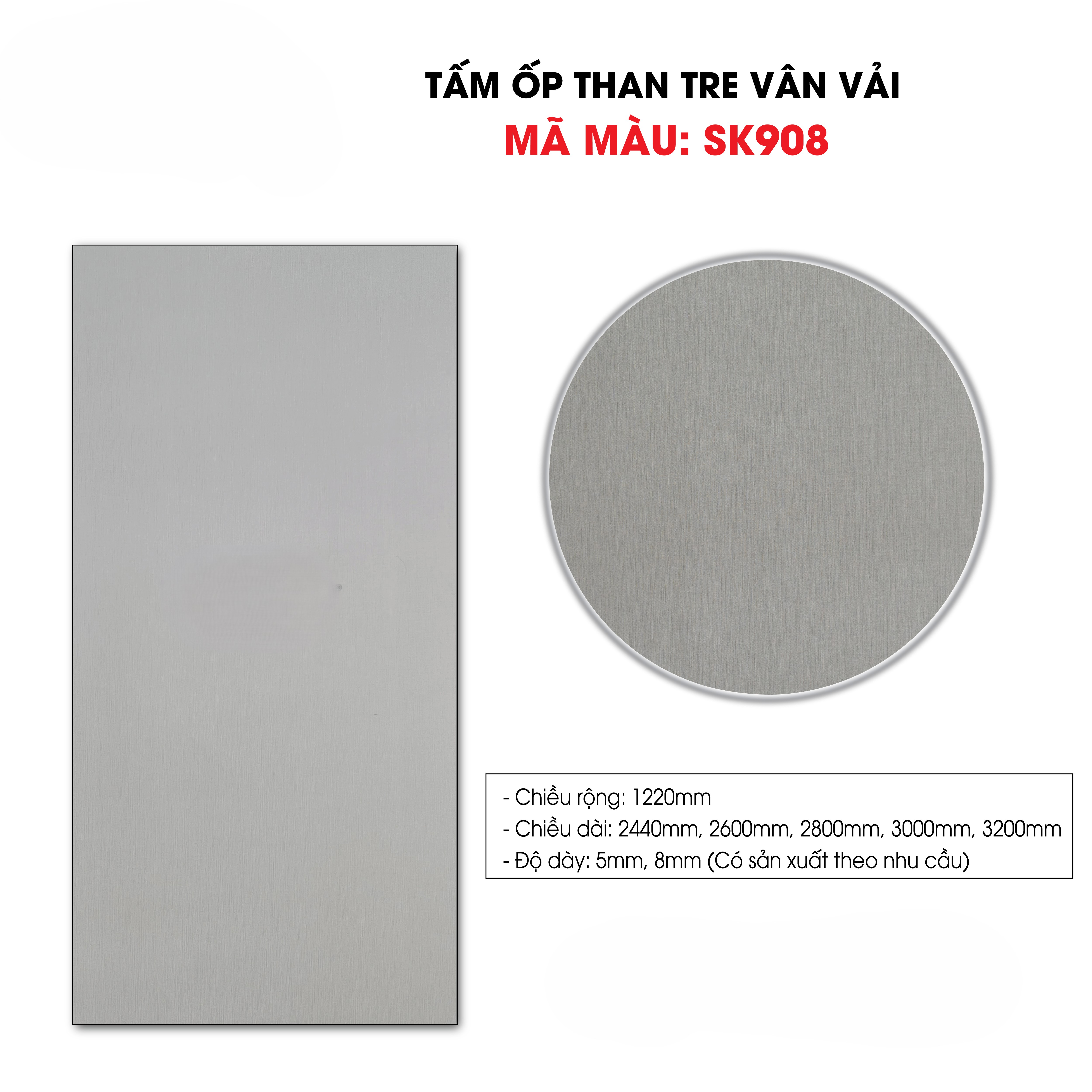 Tấm ốp sợi than tre SK VÂN VẢI 5mm- 8mm TẠI HCM