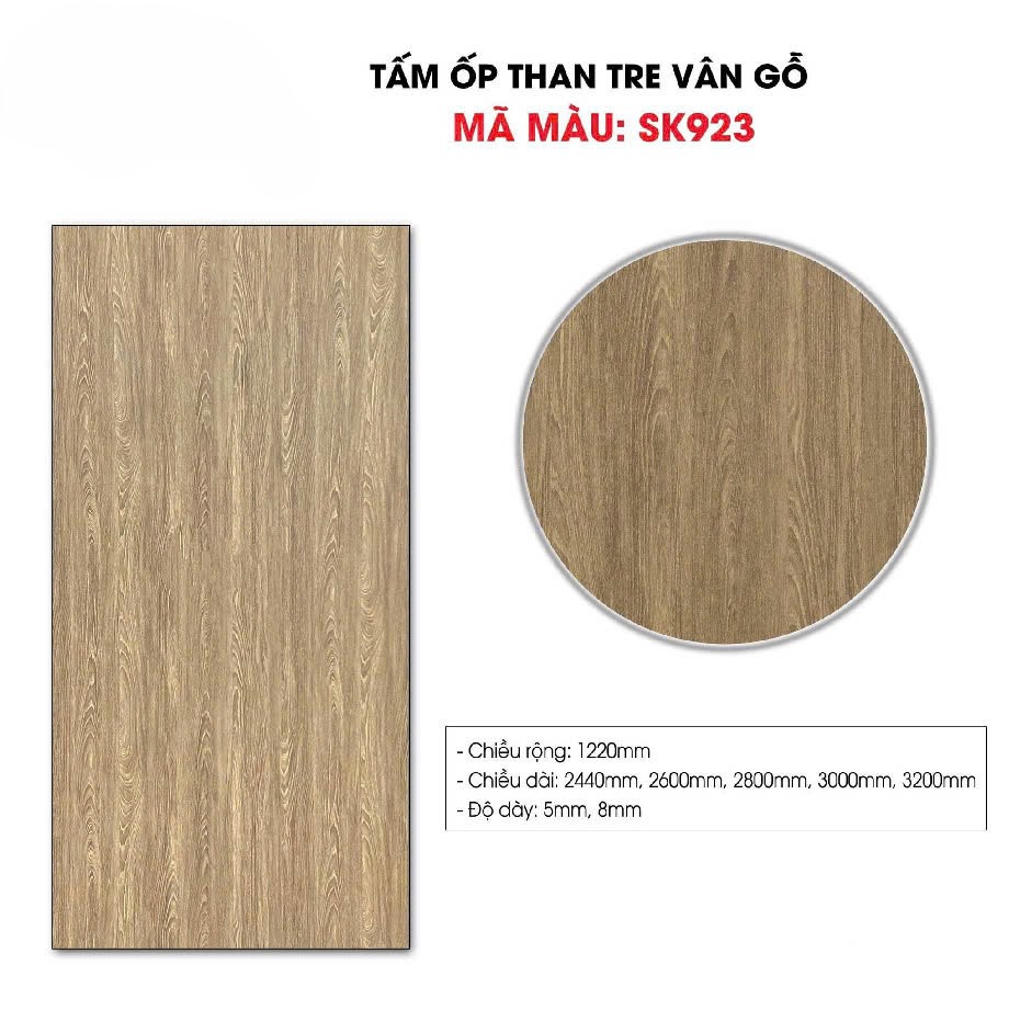 Tấm ốp sợi than tre GREEN- VÂN GỖ 8mm TẠI THANH HOÁ