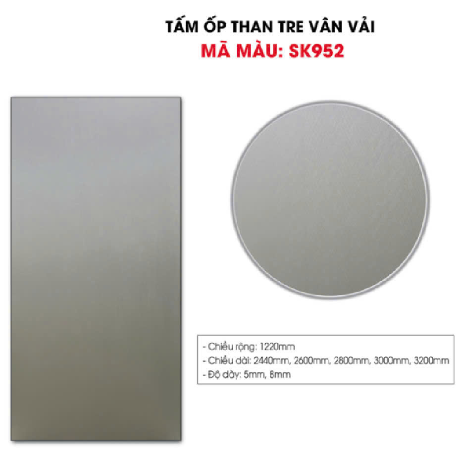 Tấm ốp sợi than tre VÂN VẢI 8mm TẠI THANH HOÁ