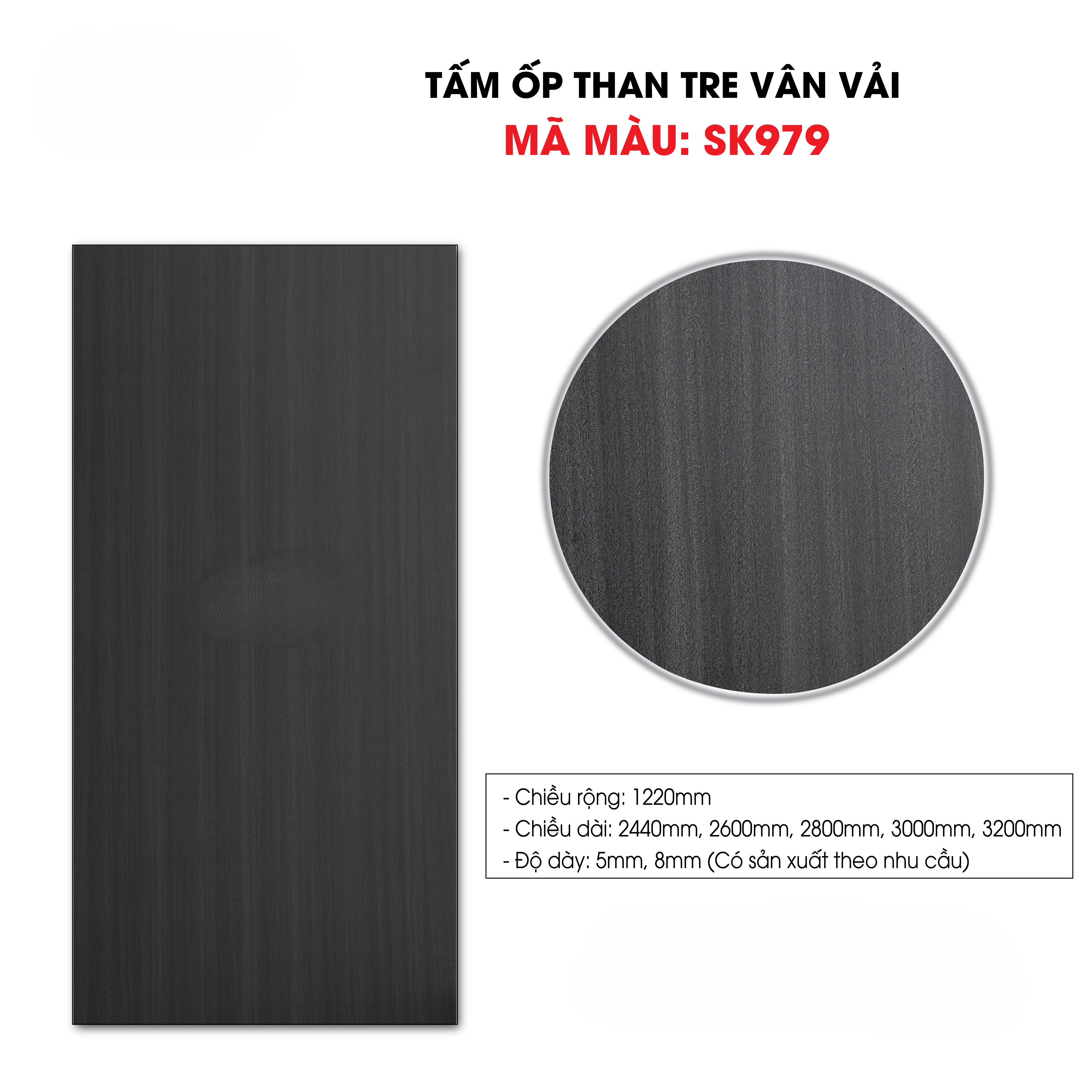 Tấm ốp sợi than tre SK VÂN VẢI 5mm- 8mm TẠI HCM