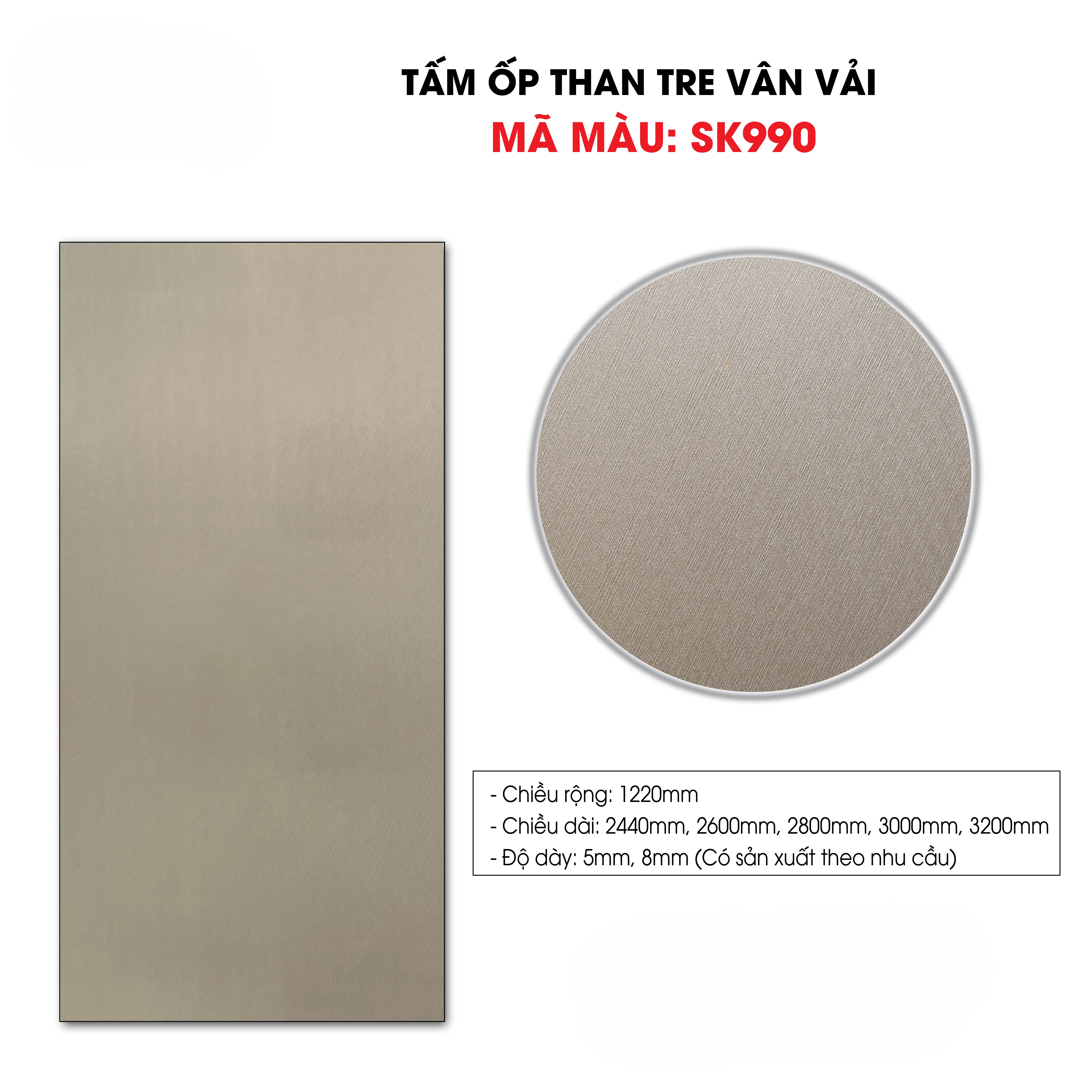 Tấm ốp sợi than tre SK VÂN VẢI 5mm- 8mm TẠI HCM