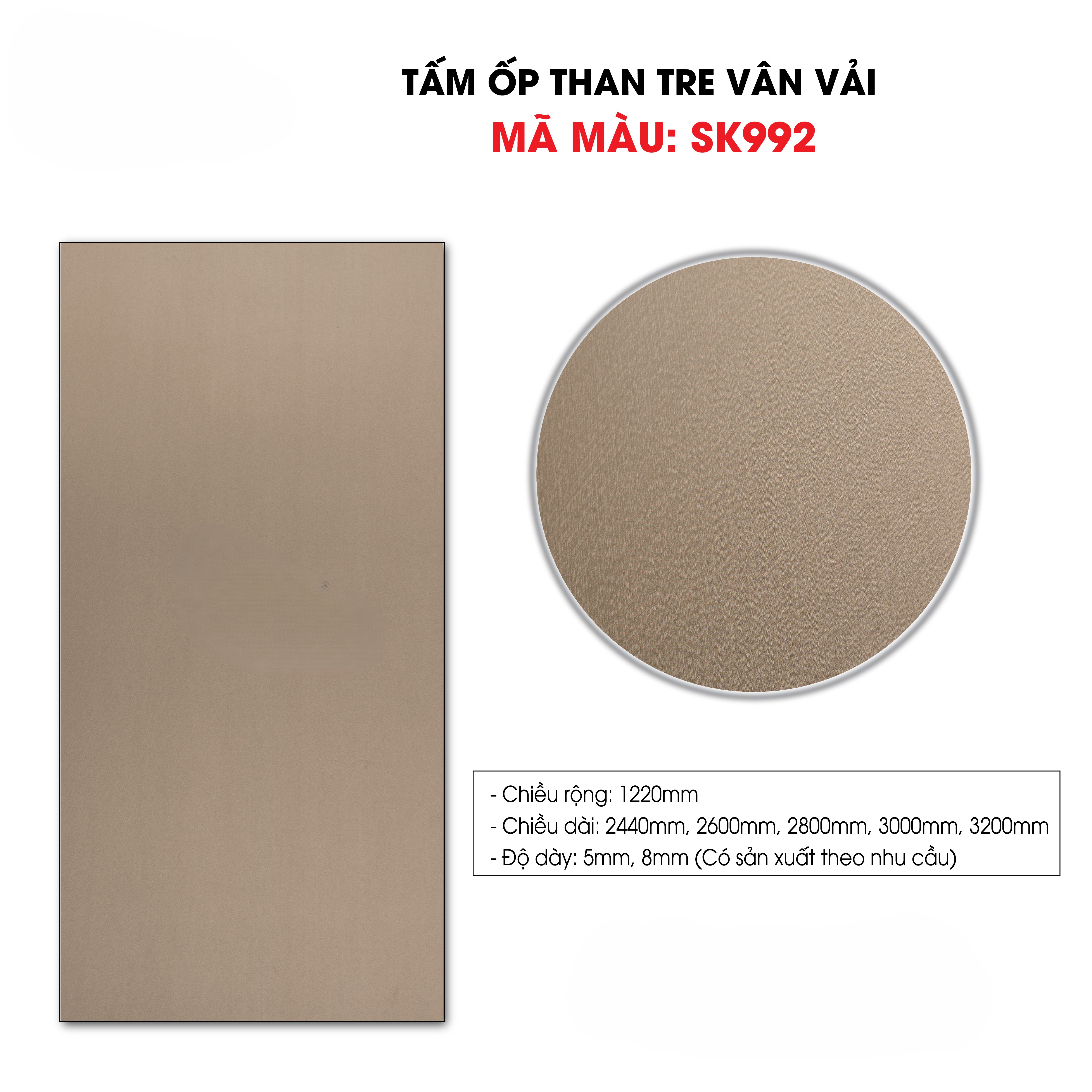 Tấm ốp sợi than tre SK VÂN VẢI 5mm- 8mm TẠI HCM