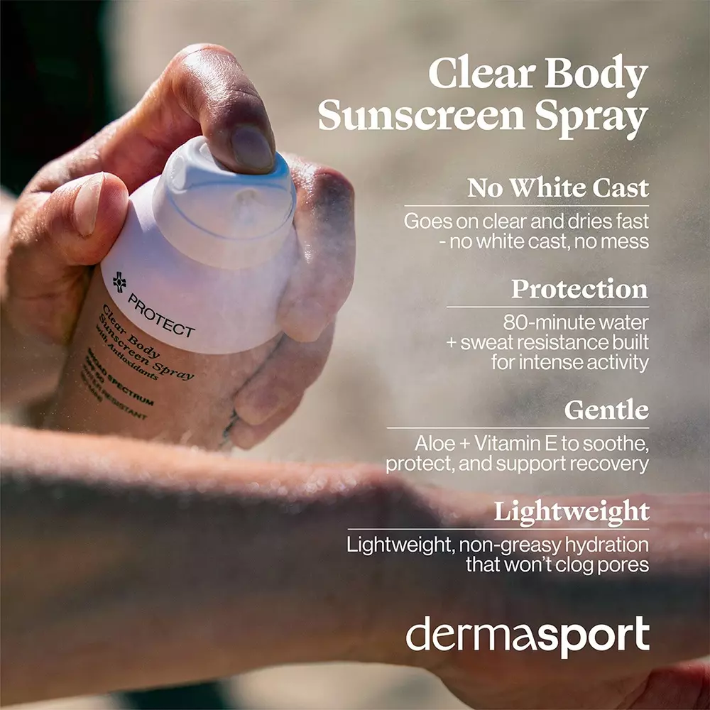 XỊT CHỐNG NẮNG THỂ THAO DERMASPORT SPF 50 CLEAR BODY SUNSCREEN SPRAY